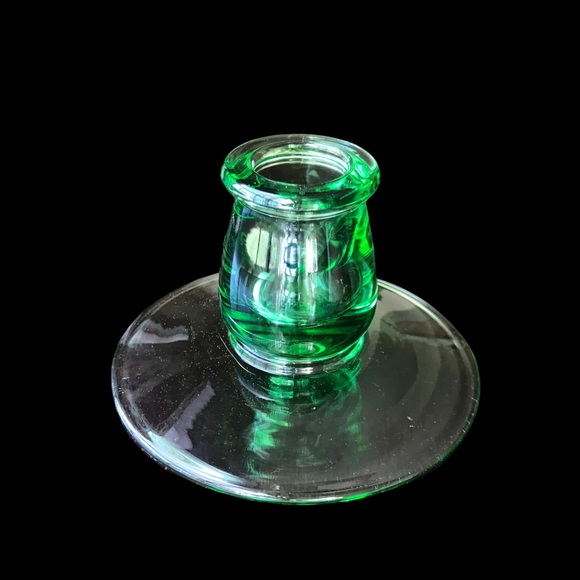 Antique Heisey ‘MOONGLEAM’ Glass Taper Candlestick Holder - Picture 13 of 14